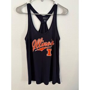 Champion Illinois‎ Fighting Illini Racerback Tank Top Womens Medium Navy Orange